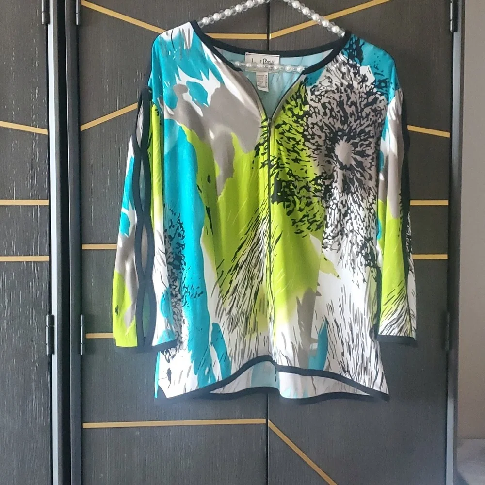 Joseph Ribkoff Multicolor Abstract Blazer - Picture 1 of 4
